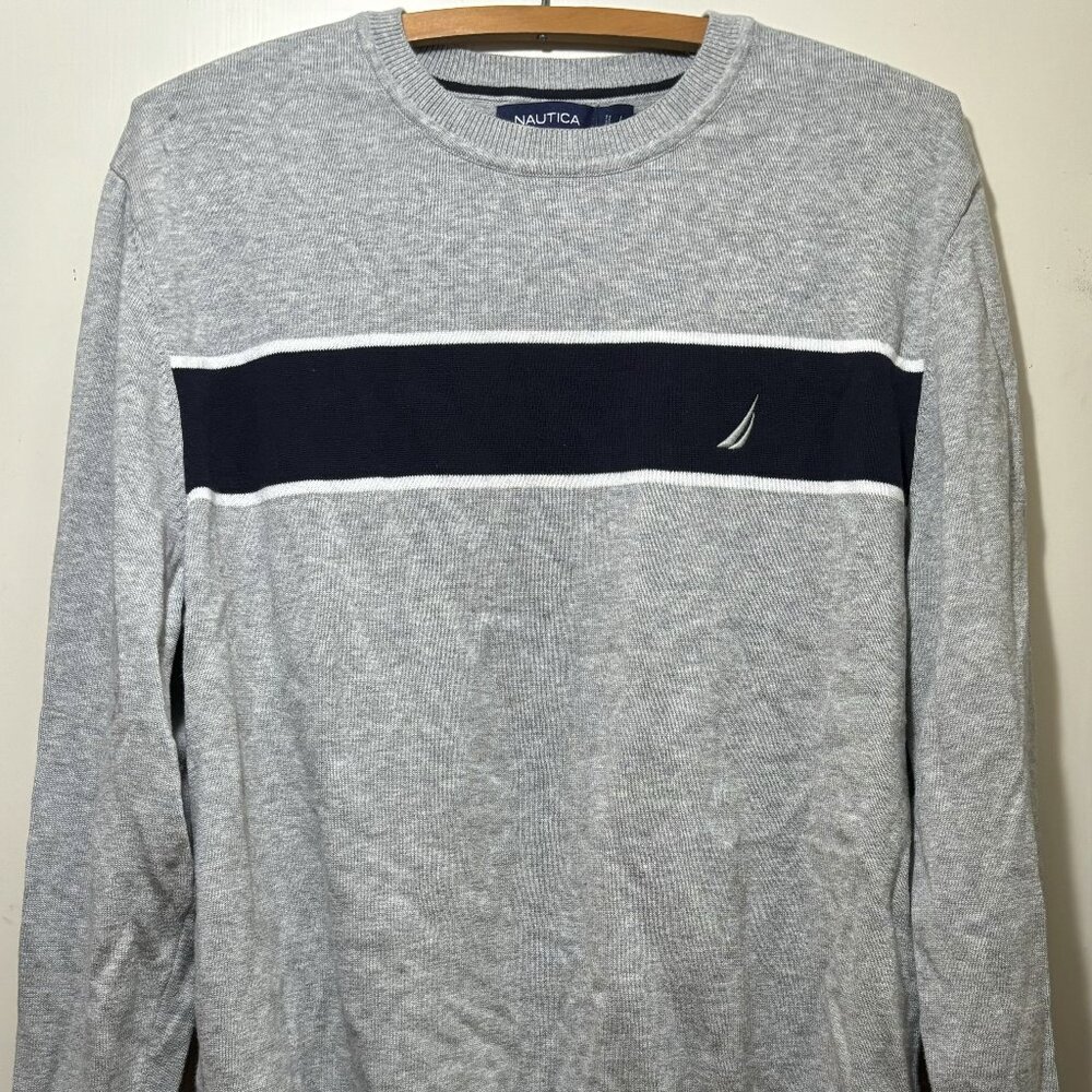 Nautica 100% Cotton Lightweight Gray Pullover